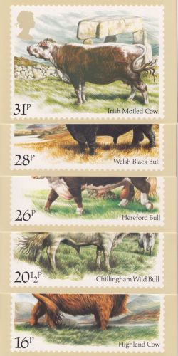 1984-03-06 PHQ 73 Cattle x 5 Mint Cards (91335)