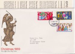 1969-11-26 Christmas Stamps Bureau FDC (91351)