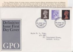 1967-06-05 Definitive Stamps Bureau FDC (91357)