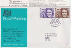 1973-11-14 Royal Wedding Stamps Windsor FDC (91428)