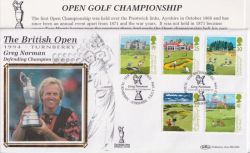 1994-07-05 Golf Greg Norman Turnberry Silk FDC (91454)