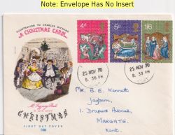 1970-11-25 Christmas Stamps Margate cds FDC (91542)