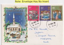1970-11-25 Christmas Stamps Margate cds FDC (91543)
