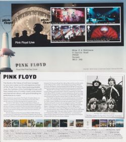 2016-07-07 Pink Floyd Stamps M/S Grantchester FDC (92295)