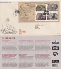 2016-06-21 The Great War Stamps M/S Lyness FDC (92297)