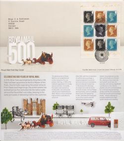 2016-02-17 Royal Mail 500 Bklt Pane Stamps London FDC (92306)