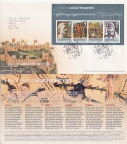 2008-02-28 Kings and Queens M/S Stamps Tewkesbury FDC (92313)