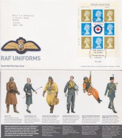 2008-09-18 RAF Uniforms Booklet Stamps Hendon FDC (92323)