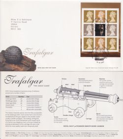 2005-10-18 Trafalgar Booklet Stamps Portsmouth FDC (92374)