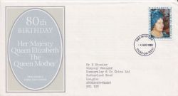 1980-08-04 Queen Mother Stamp Stoke on Trent FDC (92492)