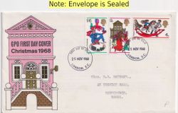 1968-11-25 Christmas Stamps London FDC (92503)