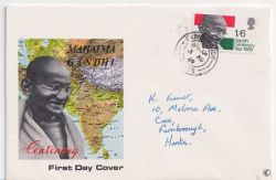 1969-08-13 Gandhi Centenary Stamp Farnborough cds FDC (92521)