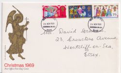 1969-11-26 Christmas Stamps Southend FDC (92536)
