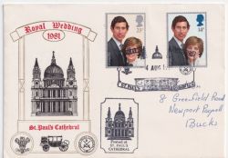1981-08-04 Royal Wedding Posted at St Pauls Souv ENV (92549)