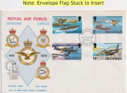 1978-02-28 IOM RAF Diamond Jubilee Stamps FDC (92555)