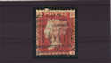 1858-79 SG43/4 1 d red pl 72 PE used (QV310)