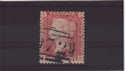 1858-79 SG43/4 1 d red pl 89 CB used (QV396)